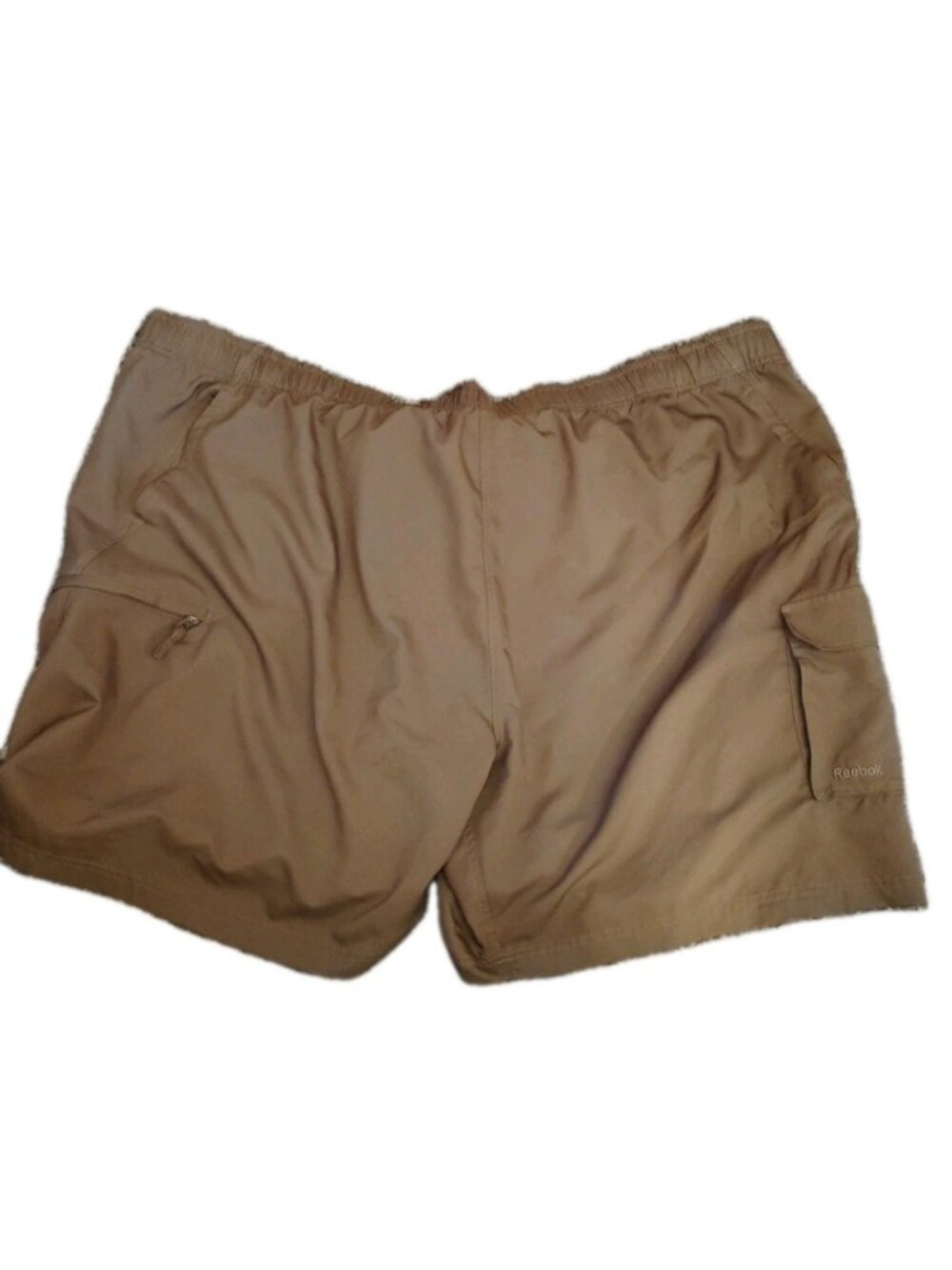 Reebok Shorts Mens SIZE 5XL BIG TALL Pull On Drawstring Zipper Pockets Brown